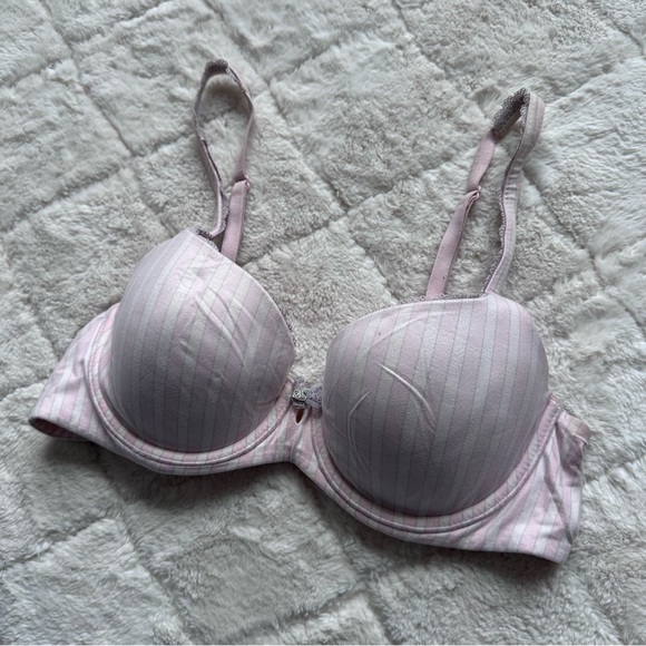 Victoria's Secret | Body By Victoria Pink & Cream Striped Lined Demi | Size 36B - Picture 3 of 10